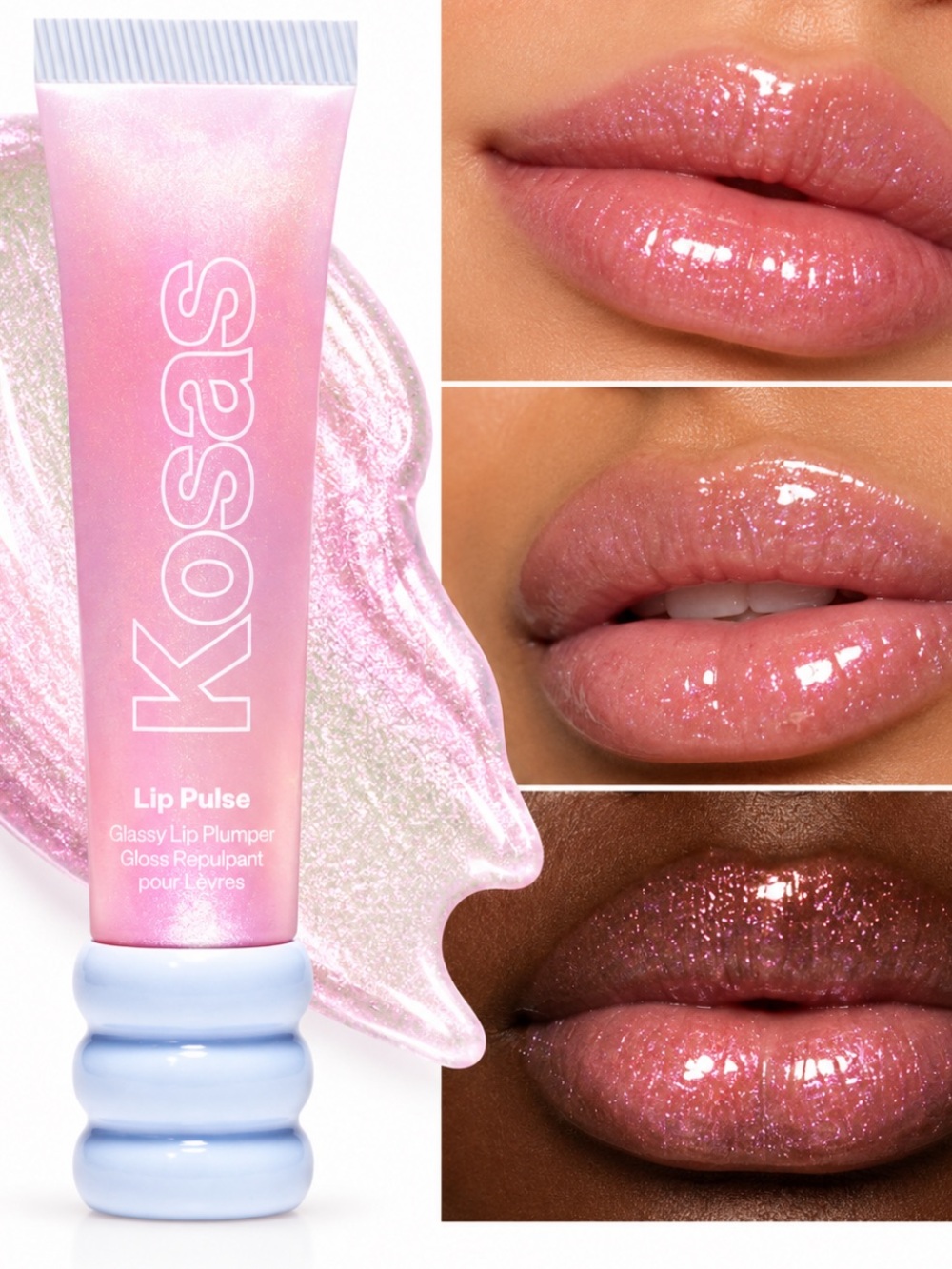Kosas Lip Pulse Glassy Lip Plumper Gloss | Aura Flare | New Factory Sealed